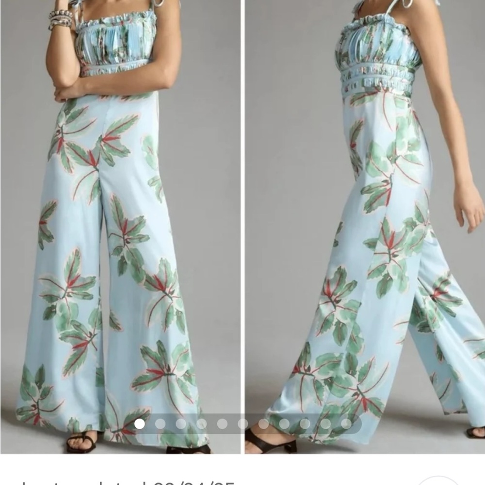 Anthropologie - Hutch
Ruched Wide Leg
Silky Jumpsuit size 10